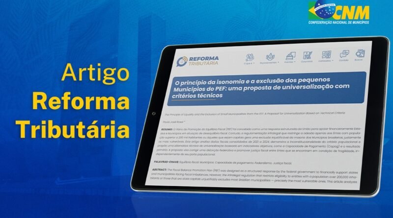Artigo aponta necessidade de revisão nas regras de acesso ao Plano de Equilíbrio Fiscal