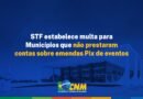 STF estabelece multa para Municípios que não regularizarem prestação de contas de emendas especiais destinadas a eventos